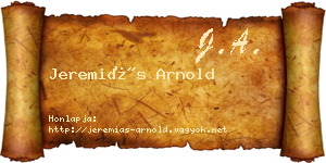 Jeremiás Arnold névjegykártya