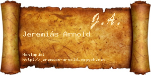 Jeremiás Arnold névjegykártya